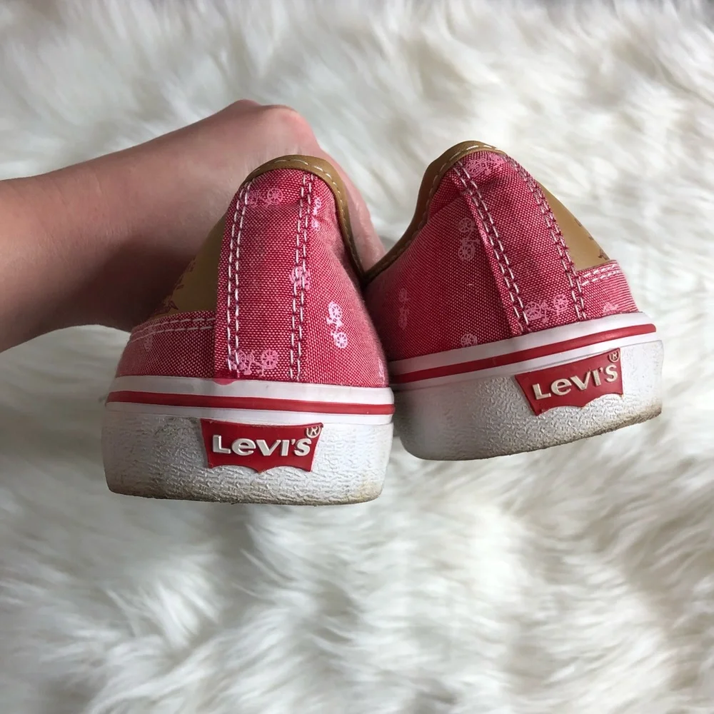 Women's Pink and White Levi's Bicycle Lace Up Shoes - Picture 3 of 7